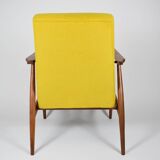 Fauteuil original "FOX", Pologne années 1970, entièrement restauré, jaune