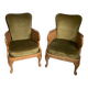 Fauteuils cannage et tissus velours
