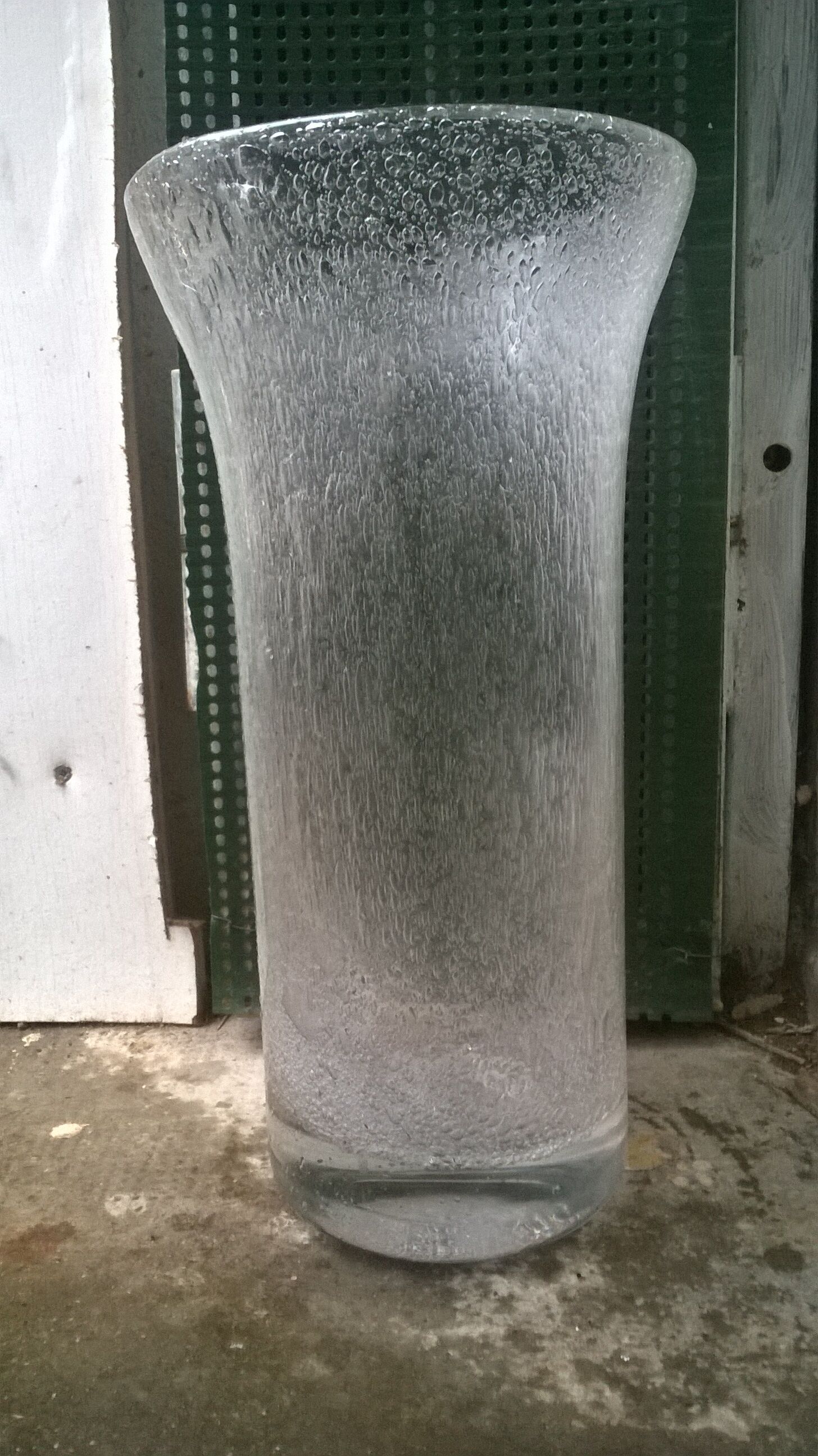 Vintage bubbled glass vase