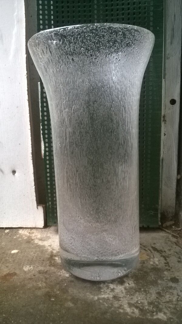 Vase en verre bullé vintage