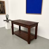 Small pine drapery table from the 1950s