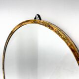 Miroir mural vintage en laiton à facettes, France