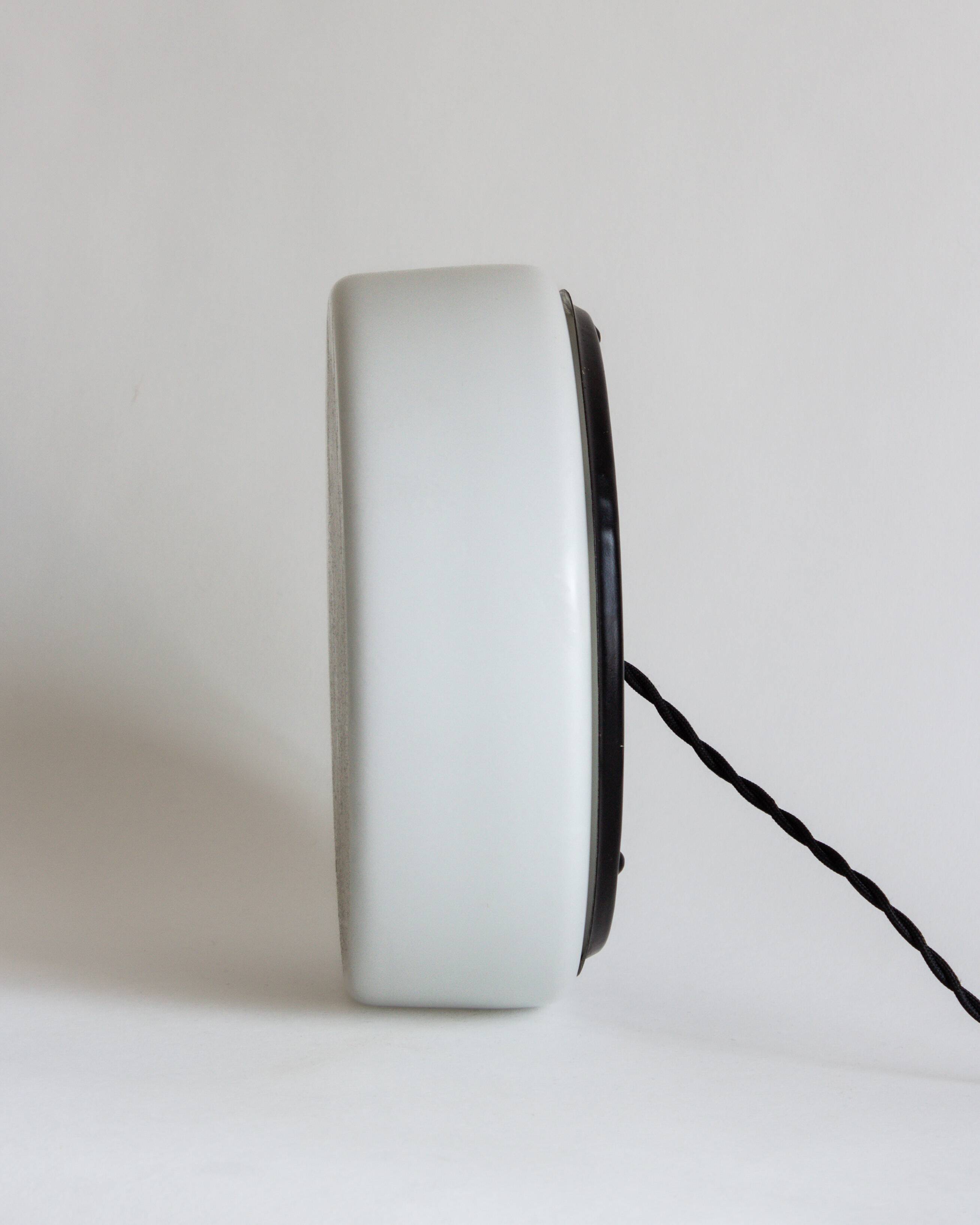 Wall or ceiling light in matt white opaline, 60s/70s