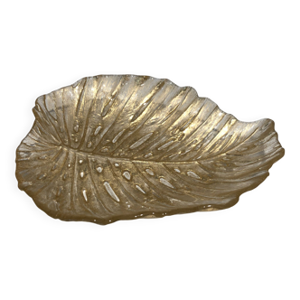 Leaf-shaped ashtray in Murano crystal