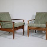 Danish Design Teak Armchair Set Mid-Century Armchair, Set of 2, 60s
