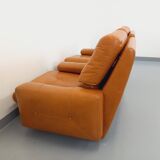 Paire de fauteuils lounge vintage en cuir des années 60 70