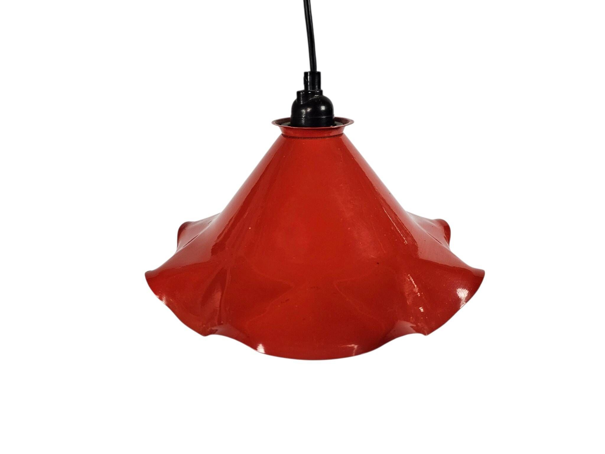 Vintage - 'Tulip' - enamel - metal - pendant lamp - 80s