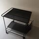 Perforated black metal trolley service, Matégot 1950 design