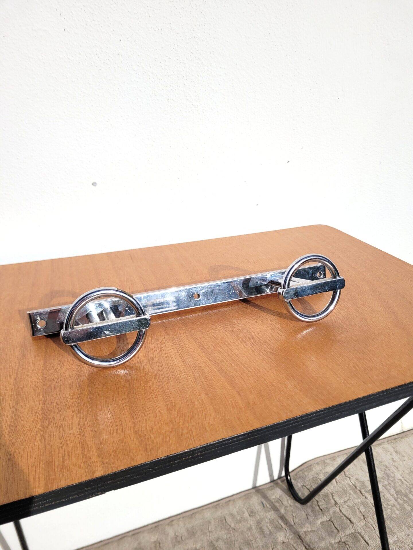 1950s chrome double wall-mounted coat rack