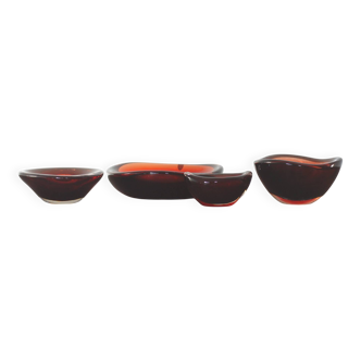 Selena Glass Bowl by Sven Palmqvist for Orrefors, 1950s, Set of 4