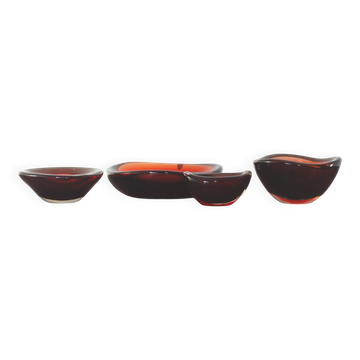 Selena Glass Bowl by Sven Palmqvist for Orrefors, 1950s, Set of 4