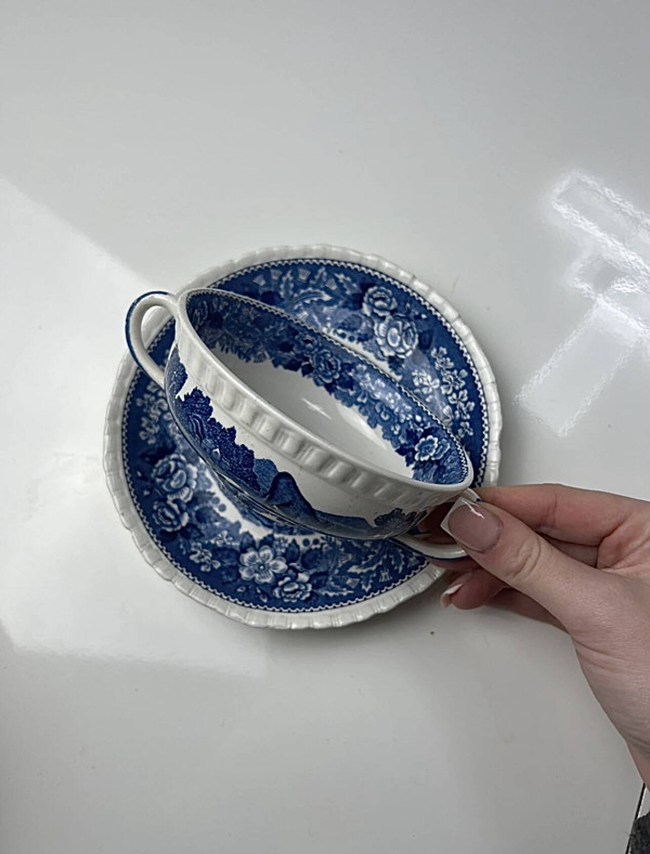 Adams English Scenic dish and bowl with handles