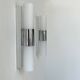 Pair of vintage wall lights, chrome and opaline, France 1970