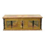 Antique painted folk art wedding chest