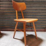 Set of 5 all-wood chairs published by Ton 1960