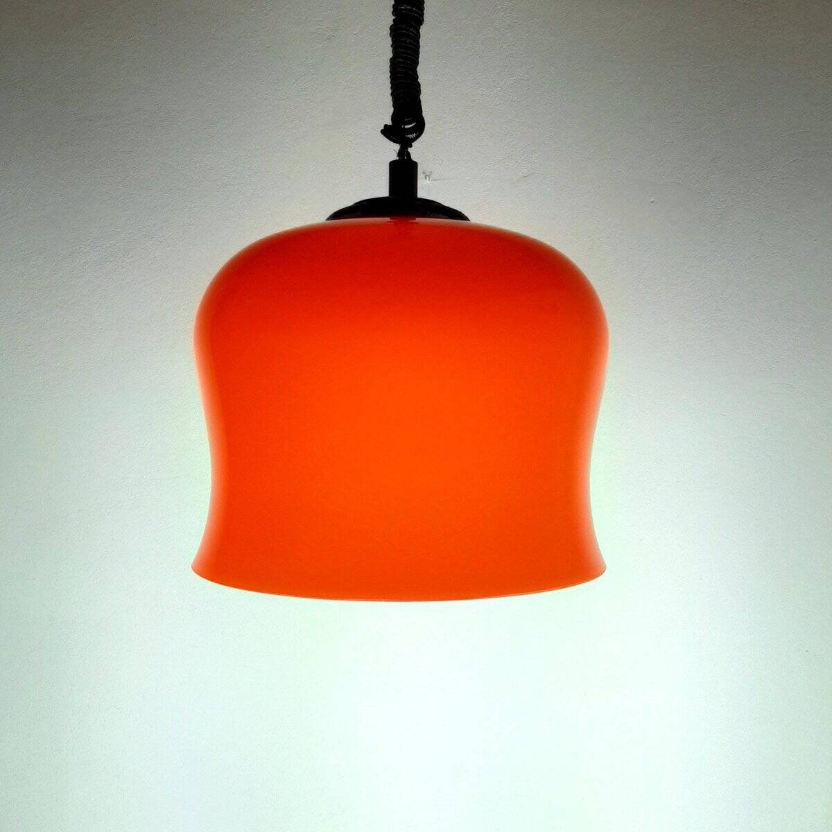 Vintage Red Glass Pendant, Italy, 1960s