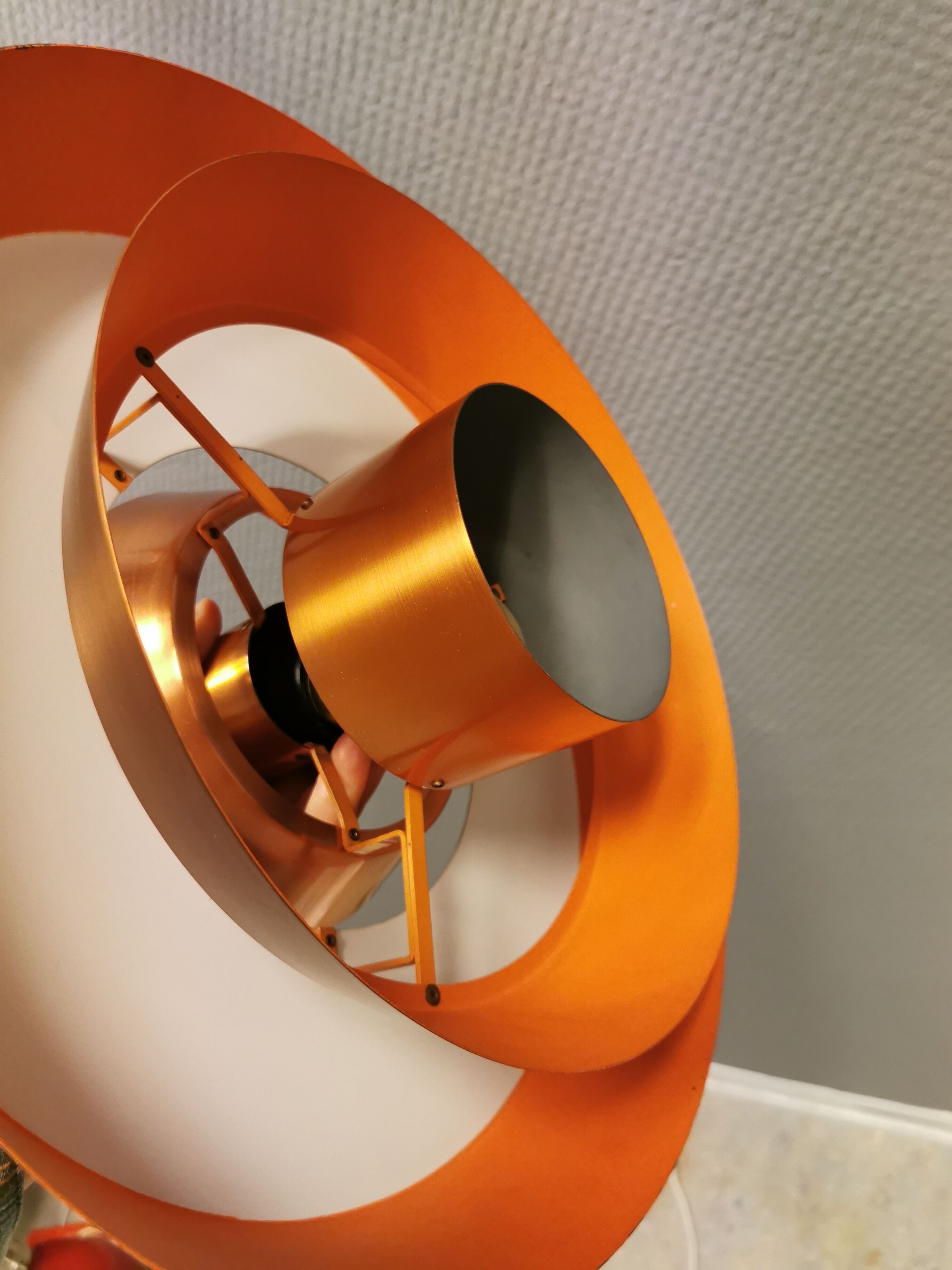 Ceiling lamp model "Nova" designed by Jo Hammerborg for Danish Fog&Mørup in 1963.