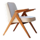 Fauteuils vintage blanc boucle bois naturel mobilier scandinave