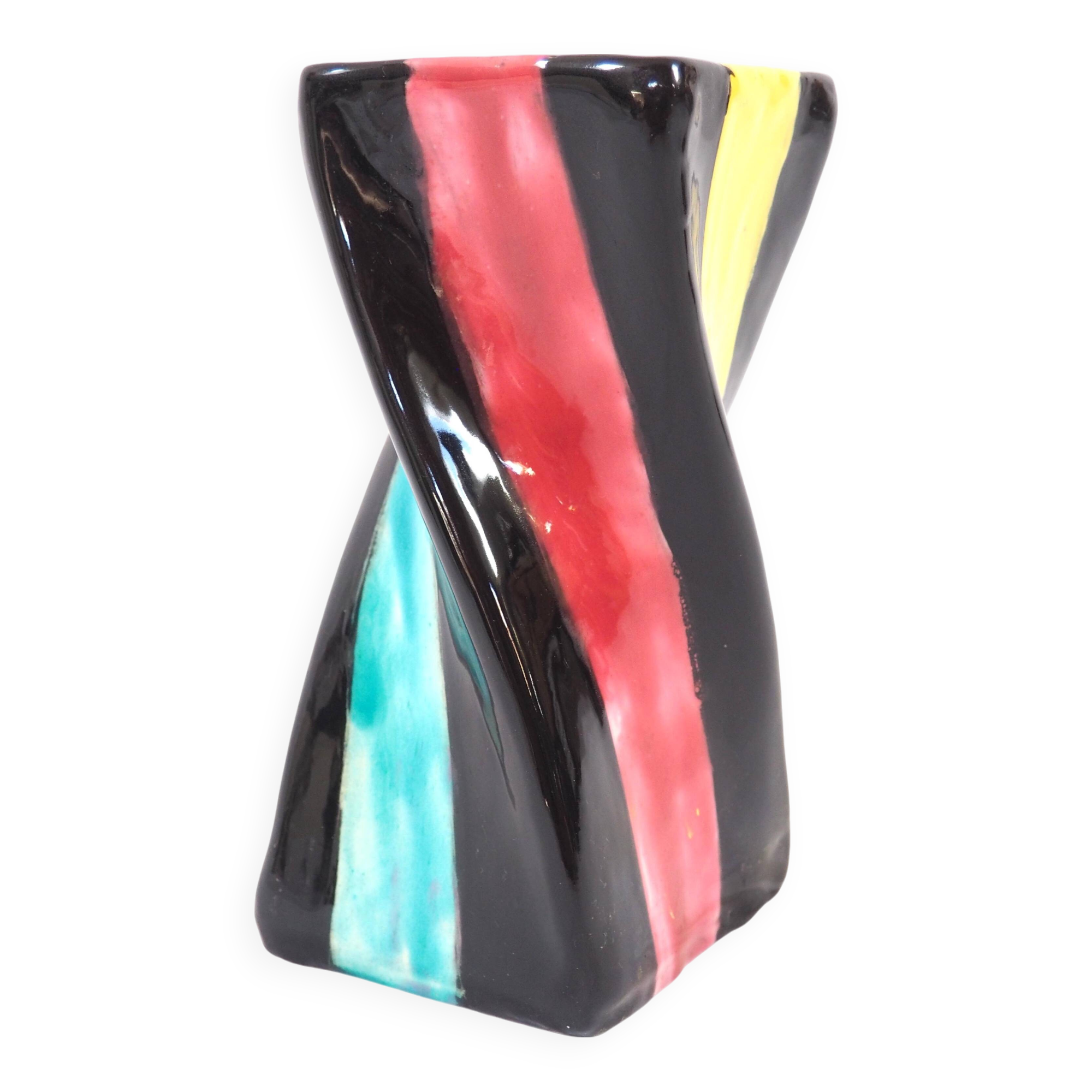 Multicolored ceramic vase