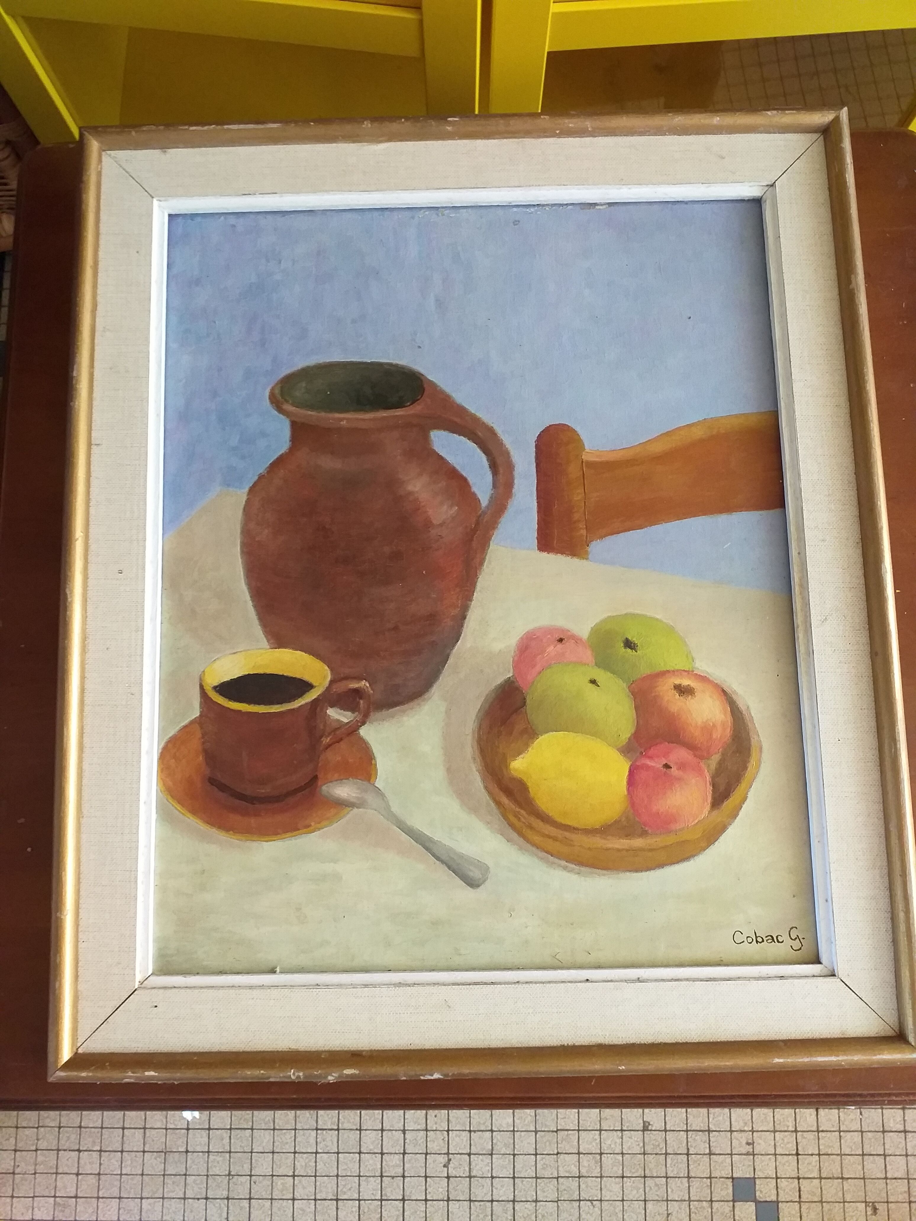 Painting on canvas still life by Cobac.G