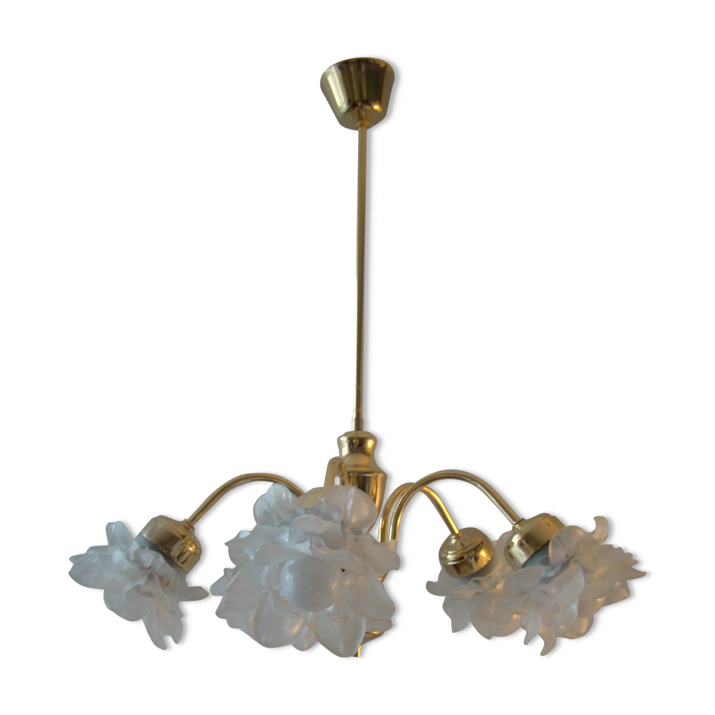 Vintage chandelier with roses in glass paste
