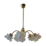 Vintage chandelier with roses in glass paste