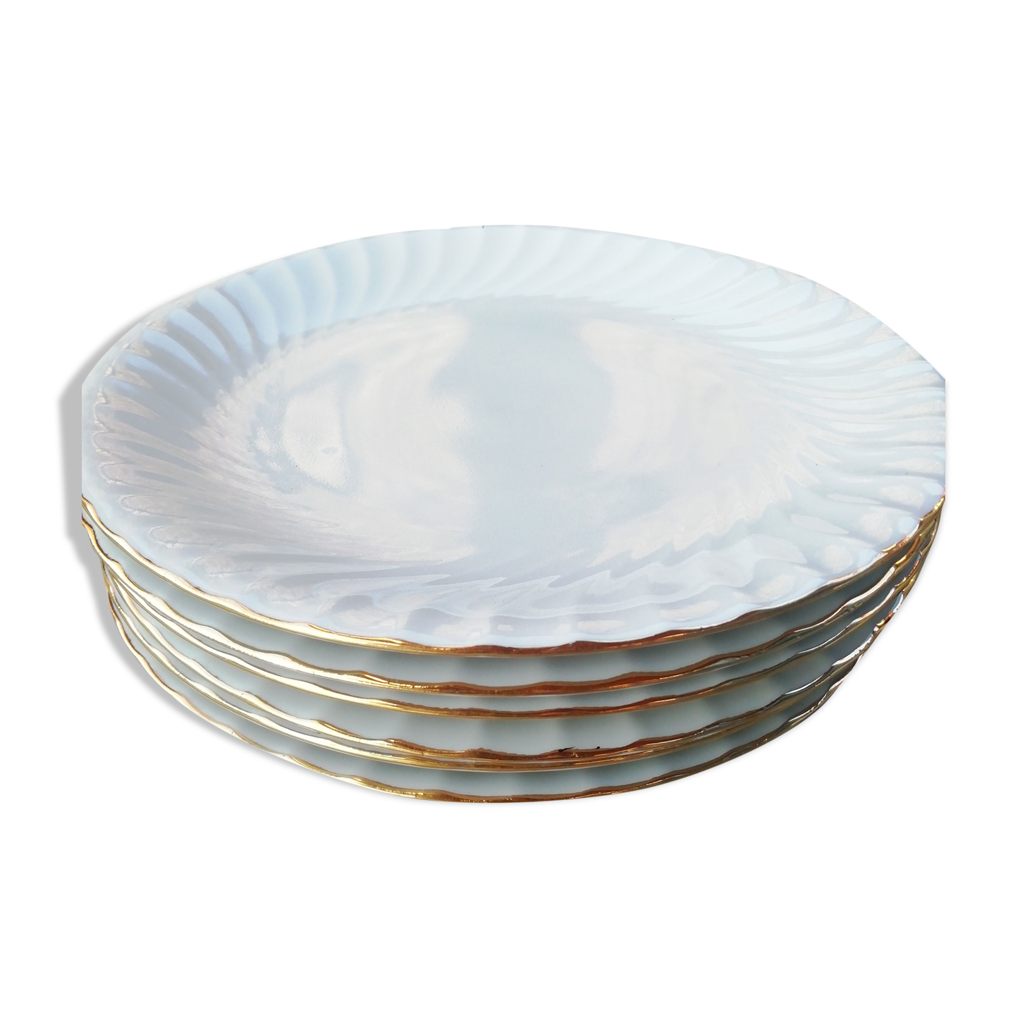 Lot of flat plates white porcelain