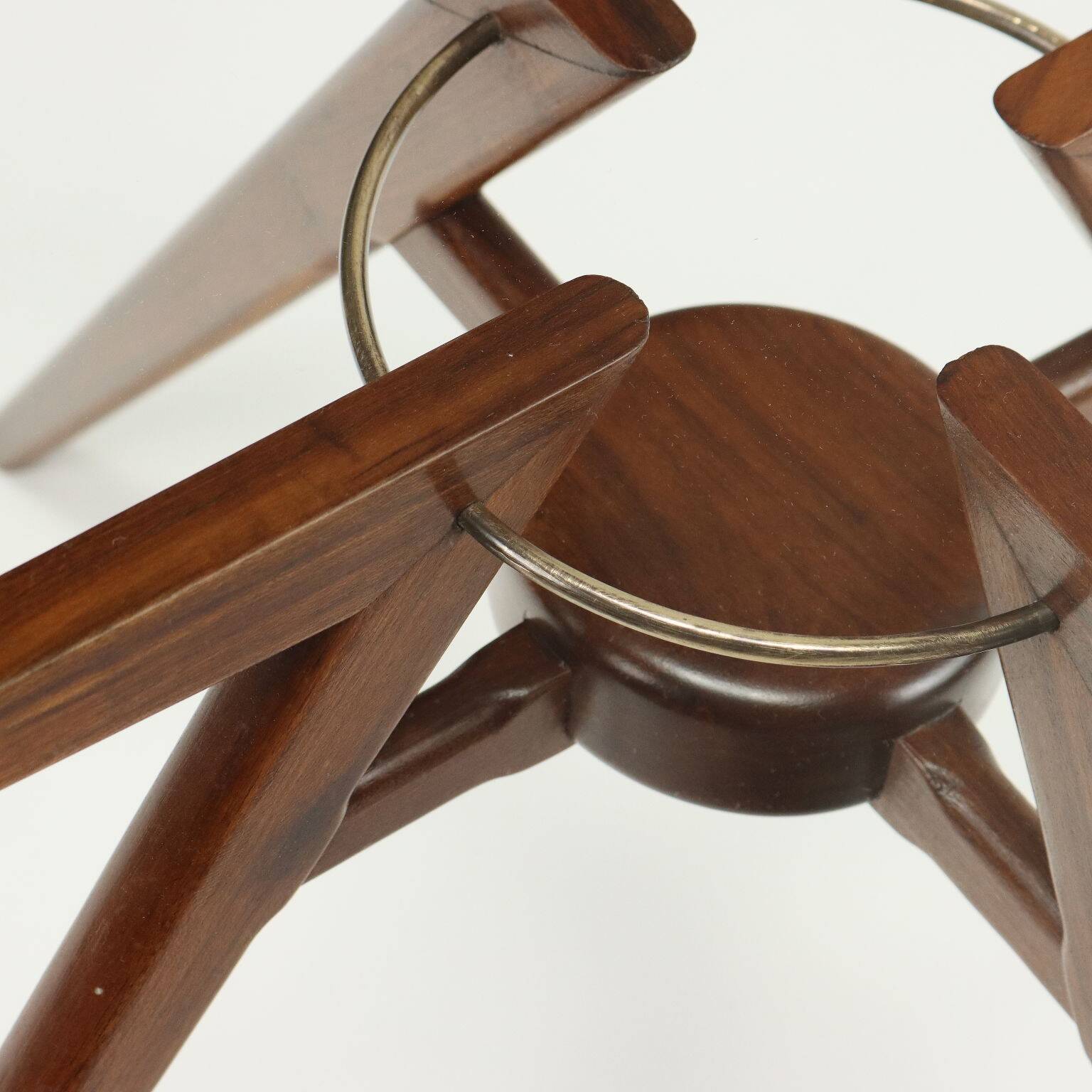 Vintage coffee table in beech and glass Argentina 1950s