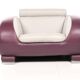 Leather armchair, hotel lounge, purple and gray, vintage