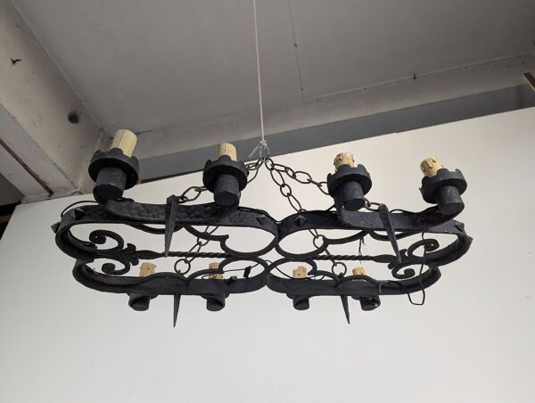 Lustre style Renaissance en fer forgé