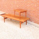 Danish teak wooden coffee table with hidden compartments, by Johannes Andersen for Trioh