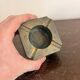 Vintage Geometric Brutalist Mid-Century Bronze Ashtray