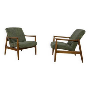 Mid-Century GFM-64 Armchairs by Edmund Homa for Gościcińskie Furniture Factory, Poland, Set of 2
