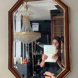 Vintage wooden mirror and beveled mirror