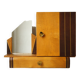 Asymmetrical art deco wall cabinet, drawer & mirror