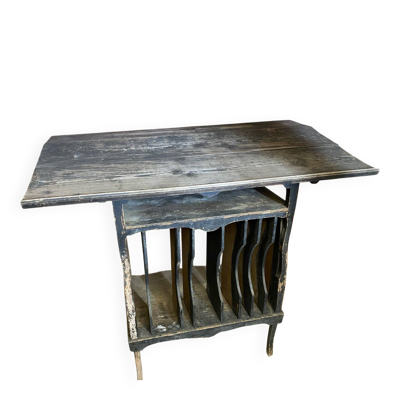 Écritoire ancien meuble classeur en bois noirci