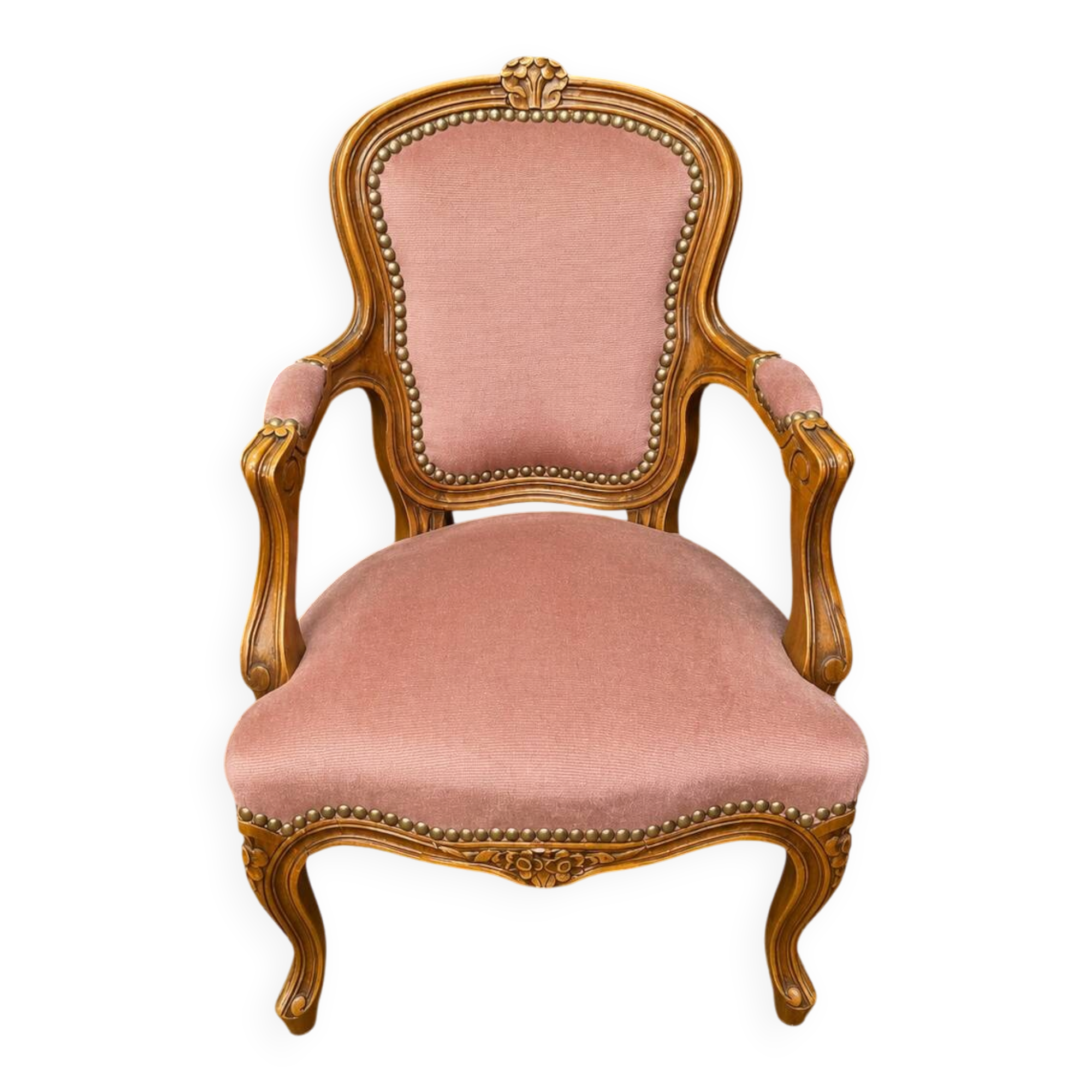 Child's armchair in Louis-Philippe style in walnut, second half of the 20th century.