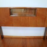 Cozy walnut bramble headboard for bed 140 x 190, from 1950
