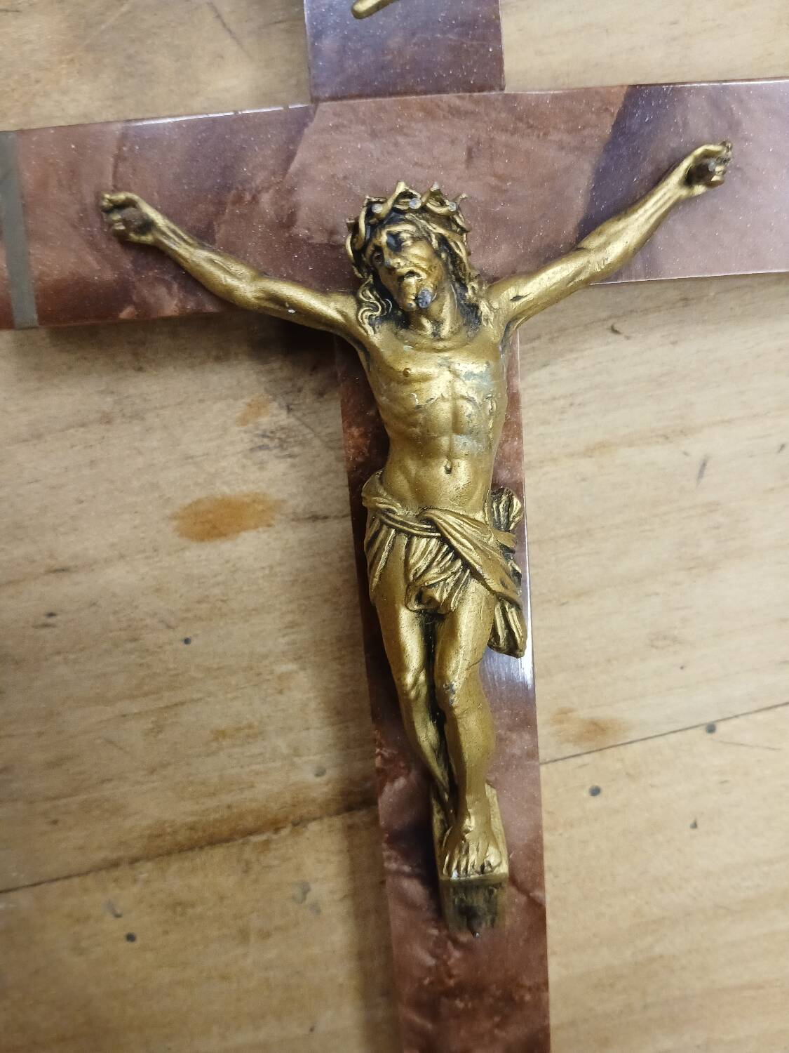 Antique wooden and metal crucifix