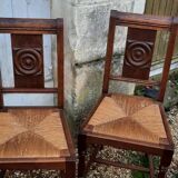 6 chairs and two brutalist armchairs