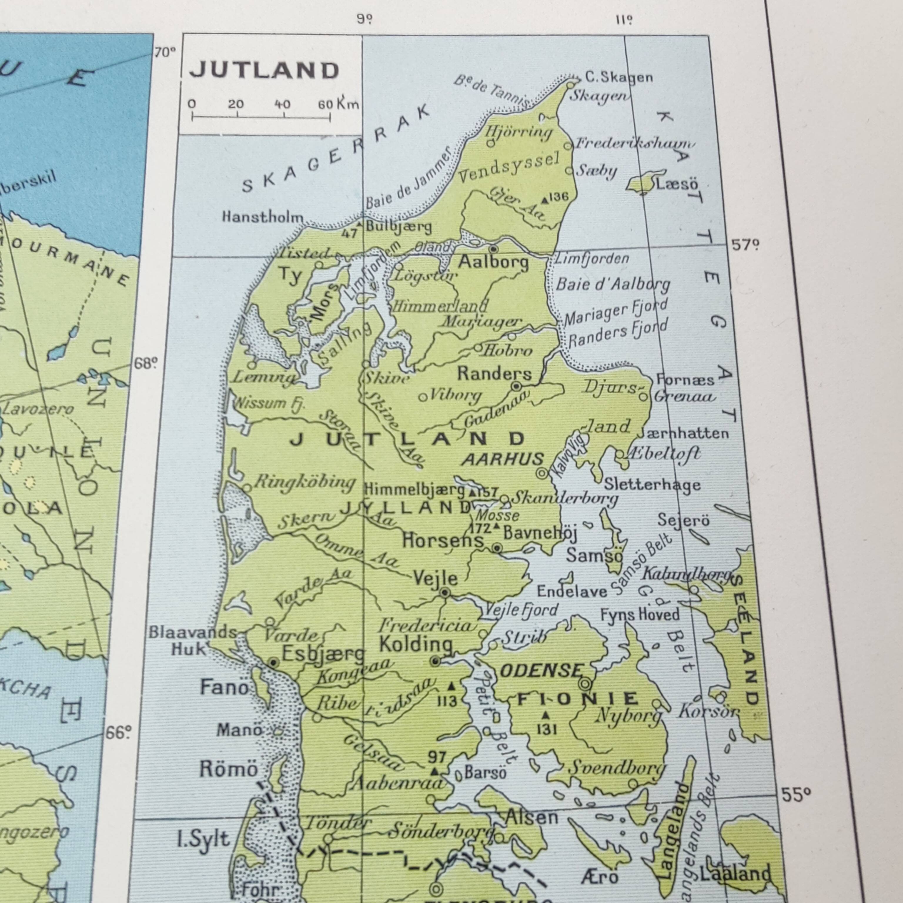 Vintage map Scandinavia Norway Sweden Finland 43x43cm from 1950