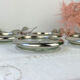 4 vintage glass coasters in glass and silver metal Leonard Silverplate style