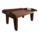 Table basse en bois avec joli motif carré  Plateau de service, années 1960, Allemagne