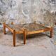 Cane and smoked glass coffee table, France, 1980.