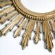 Vintage Italian golden sun mirror, mid-20th century.