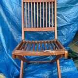 Set of 4 folding garden chairs in exotic wood
