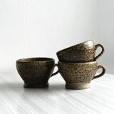 Set of 3 rustic handmade ceramic mugs