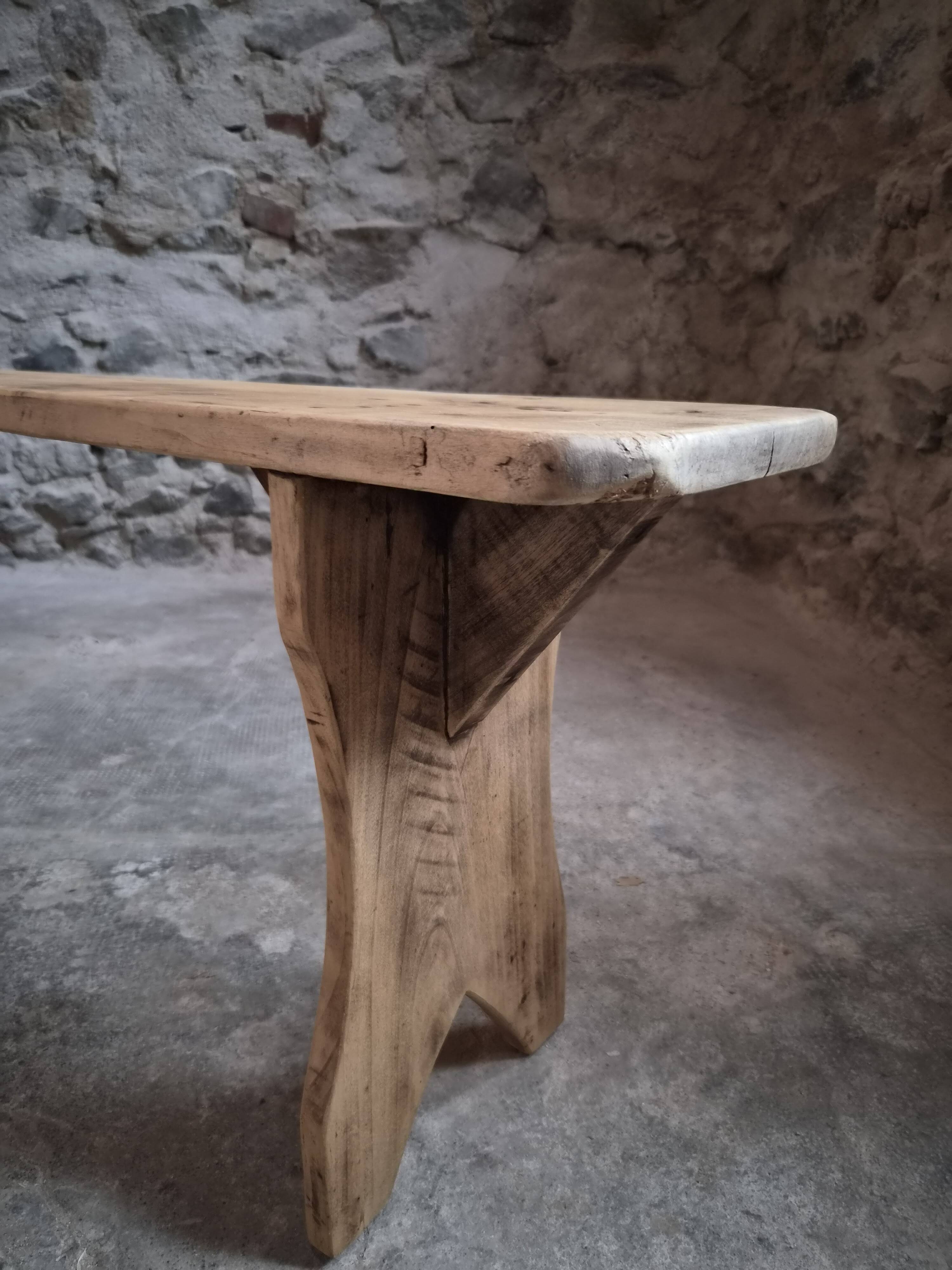 Ensemble de deux bancs vintage en bois de peuplier, 1920–1950