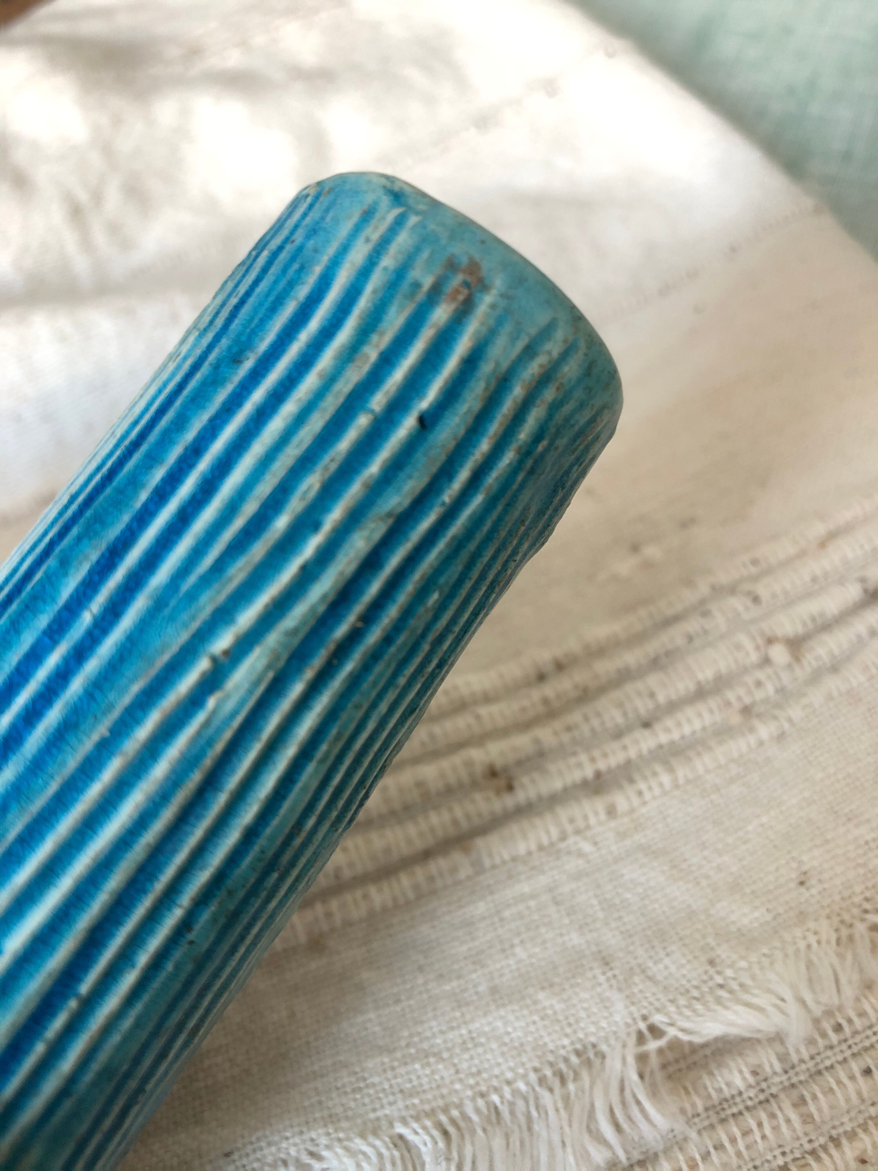 Two enamelled tubular vases