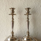 Beautiful pair of vintage metal candle holders